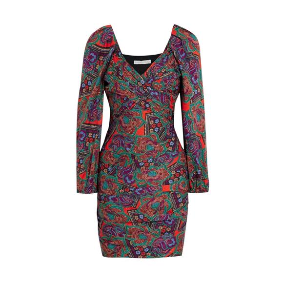 NWT! Veronica Beard Bellino Printed Silk-Blend Jacquard Dress - Size 4 - Picture 3 of 10